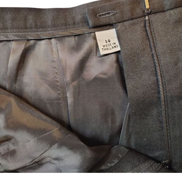 Talbots Vintage Wool Black Lined Straight Leg High-rise Pants Size 14 Petite.... - Picture 7 of 9